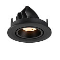 SLV LED Deckeneinbaustrahler NUMINOS� GIMBLE S, rund, 6,7W, IP20, dimmbar, 55�, 2700K, 1000lm, schwarz