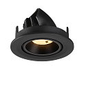 SLV LED Deckeneinbaustrahler NUMINOS� GIMBLE S, rund, 6,7W, IP20, dimmbar, 20�, 3000K, 1050lm, schwarz