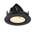 SLV LED Deckeneinbaustrahler NUMINOS� GIMBLE S, rund, 6,7W, IP20, dimmbar, 20�, 3000K, 1050lm, schwarz/wei�