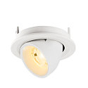 SLV ceiling recessed luminaire NUMINOS� GIMBLE S round, suitable for VDU workstation IP20, white, lacquered dimmable