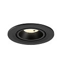 SLV ceiling recessed luminaire NUMINOS� GIMBLE S round, suitable for VDU workstation IP20, black, lacquered dimmable