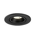 SLV LED Deckeneinbaustrahler NUMINOS� GIMBLE S, rund, 6,7W, IP20, dimmbar, 55�, 4000K, 1050lm, schwarz