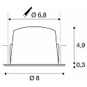 SLV LED Deckeneinbauleuchte NUMINOS� S, rund,  6,7W, IP20, dimmbar, 20�, 4000K, 1050lm, schwarz/wei�