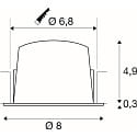 SLV LED Deckeneinbauleuchte NUMINOS� S, 6,7W, IP20, 20�, 4000K, 1050lm, wei�/chrom