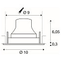SLV LED Deckeneinbauleuchte NUMINOS� MOVE S, rund, 6,7W, IP20, dimmbar, 55�, 4000K, 1050lm, schwarz