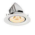 SLV ceiling recessed luminaire NUMINOS� GIMBLE M suitable for VDU workstation IP20, white, lacquered dimmable