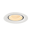 SLV ceiling recessed luminaire NUMINOS� GIMBLE M suitable for VDU workstation IP20, white, lacquered dimmable