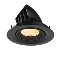 SLV LED Deckeneinbaustrahler NUMINOS� GIMBLE M, 12W, IP20, dimmbar, 40�, 3000K, 1800lm, schwarz