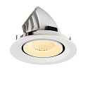 SLV ceiling recessed luminaire NUMINOS� GIMBLE M suitable for VDU workstation IP20, white, lacquered dimmable