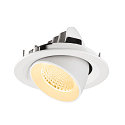 SLV ceiling recessed luminaire NUMINOS� GIMBLE M suitable for VDU workstation IP20, white, lacquered dimmable