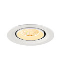SLV ceiling recessed luminaire NUMINOS� GIMBLE M suitable for VDU workstation IP20, white, lacquered dimmable