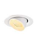 SLV ceiling recessed luminaire NUMINOS� GIMBLE M suitable for VDU workstation IP20, white, lacquered dimmable