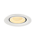 SLV ceiling recessed luminaire NUMINOS� GIMBLE M suitable for VDU workstation IP20, white, lacquered dimmable
