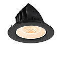 SLV LED Deckeneinbaustrahler NUMINOS� GIMBLE L, rund, 17W, IP20, dimmbar, 20�, 2700K, 2400lm, schwarz/wei�