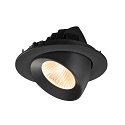SLV LED Deckeneinbaustrahler NUMINOS� GIMBLE L, rund, 17W, IP20, dimmbar, 40�, 2700K, 2400lm, schwarz