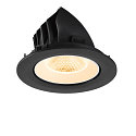 SLV LED Deckeneinbaustrahler NUMINOS� GIMBLE L, rund, 17W, IP20, dimmbar, 20�, 3000K, 2500lm, schwarz/wei�
