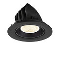 SLV ceiling recessed luminaire NUMINOS� GIMBLE L round, suitable for VDU workstation IP20, black, lacquered dimmable