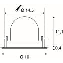 SLV LED Deckeneinbaustrahler NUMINOS� GIMBLE L, 17W, IP20, schwenkbar, 20�, 4000K, 2700lm, schwarz/chrom