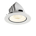 SLV ceiling recessed luminaire NUMINOS� GIMBLE L round, suitable for VDU workstation IP20, white, lacquered dimmable
