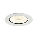 SLV ceiling recessed luminaire NUMINOS� GIMBLE L round, suitable for VDU workstation IP20, white, lacquered dimmable