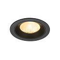 ceiling recessed luminaire NUMINOS� L round, suitable for VDU workstation IP20, black, lacquered dimmable