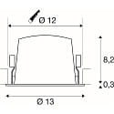 SLV LED Deckeneinbauleuchte NUMINOS� L, 17W, IP20, 20�, 3000K, 2500lm, wei�/chrom