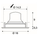 SLV LED Deckeneinbauleuchte NUMINOS� MOVE L, rund, 17W, IP20, dimmbar, 40�, 3000K, 2500lm, schwarz