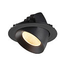 SLV LED Deckeneinbaustrahler NUMINOS� GIMBLE XL, 24W, IP20, dimmbar, 40�, 3000K, 3600lm, schwarz
