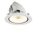 SLV ceiling recessed luminaire NUMINOS� GIMBLE XL suitable for VDU workstation IP20, white, lacquered dimmable