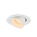 SLV ceiling recessed luminaire NUMINOS� GIMBLE XS round, suitable for VDU workstation IP20, white, lacquered dimmable