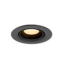 SLV LED Deckeneinbaustrahler NUMINOS� GIMBLE XS, rund, 6,9W, IP20, dimmbar, 20�, 3000K, 950lm, schwarz