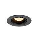 SLV LED Deckeneinbaustrahler NUMINOS� GIMBLE XS, rund, 6,9W, IP20, dimmbar, 40�, 3000K, 950lm, schwarz