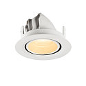 SLV LED Deckeneinbaustrahler NUMINOS� GIMBLE XS, rund, 6,9W, IP20, dimmbar, 20�, 3000K, 950lm, wei�