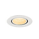SLV LED Deckeneinbaustrahler NUMINOS� GIMBLE XS, rund, 6,9W, IP20, dimmbar, 40�, 3000K, 950lm, wei�
