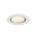 SLV LED Deckeneinbaustrahler NUMINOS� GIMBLE XS, rund, 6,9W, IP20, dimmbar, 40�, 4000K, 1000lm, wei�
