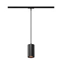 SLV LED 1-Phasen Pendelleuchte ASTO TUBE, IP20, GU10 max. 10W (exkl.), Pendel 250cm, schwarz