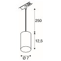 SLV LED 1-Phasen Pendelleuchte ASTO TUBE, IP20, GU10 max. 10W (exkl.), Pendel 250cm, wei�
