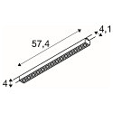 SLV LED 3-Phasen Strahler SIGHT EVO SINGLE, 57,4cm, rechteckig, 60�, 18W, IP20, 3000K, 2250lm, schwarz