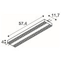 SLV LED 3-Phasen Strahler SIGHT EVO DOUBLE, 57,4cm, rechteckig, 60�, 25W, IP20, 3000K, 3250lm, schwarz