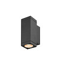 SLV outdoor wall luminaire THEO PRO S UP/DOWN square IP65, anthracite, lacquered 