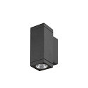 SLV outdoor wall luminaire THEO PRO S UP/DOWN square IP65, anthracite, lacquered 