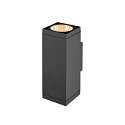 SLV outdoor wall luminaire THEO PRO L UP/DOWN square IP65, anthracite, lacquered dimmable