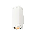 SLV outdoor wall luminaire THEO PRO L SINGLE square IP65, white, lacquered 