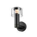 outdoor wall luminaire TAHA II IP65, black, lacquered dimmable