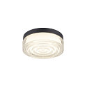 SLV LED Wand-/Deckenleuchte CYFT WAVE XL, 105�, 15W, 2700/3000/4000K, 850lm, IP65, dimmbar, schwarz / klar