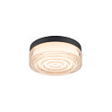 SLV LED Wand-/Deckenleuchte CYFT WAVE XL, 105�, 15W, 2700/3000/4000K, 850lm, IP65, dimmbar, schwarz / klar