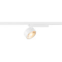 1-phase spot KALU 2.0 PHASE cylindrical, UGR < 19, with lens optics, cardanic swivelling IP20, white, lacquered dimmable