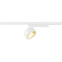 1-phase spot KALU 2.0 PHASE cylindrical, UGR < 19, with lens optics, cardanic swivelling IP20, white, lacquered dimmable