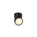 wall and ceiling luminaire KALU 2.0 1 flame, suitable for VDU workstation IP20, black, lacquered dimmable