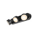 wall and ceiling luminaire KALU 2.0 3 flames, suitable for VDU workstation IP20, black, lacquered dimmable